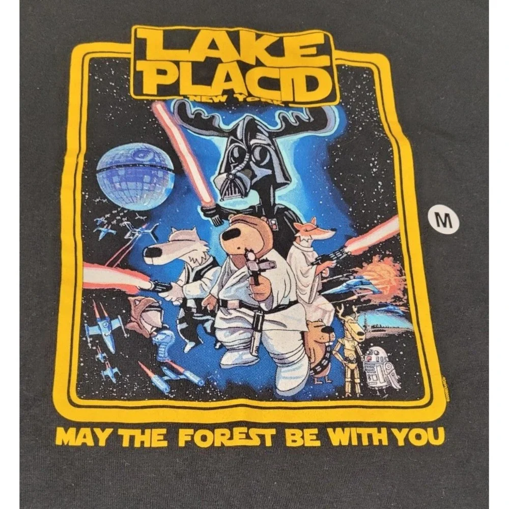 The Duck Co Lake Placid New York‎ Star Wars Theme Shirt Size Medium Black New